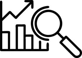 Floating graph and magnifying glass with Market Analysis text vector