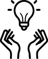 Floating Hands Reaching for Light Bulb vector