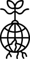 Floating Globe Growing Roots vector