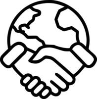 Floating Handshake Above Globe vector