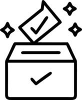 Floating holographic ballot with checkmark vector