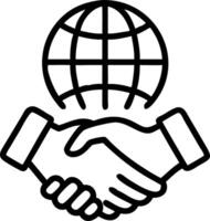 Floating Handshake Over Globe vector