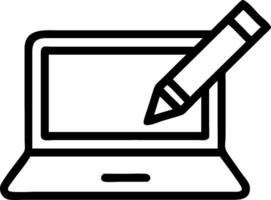 Floating laptop and pen with Content Creation text vector