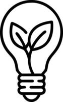 Floating Light Bulb with Leaves vector