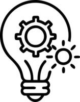 Floating light bulb and gears with Creative Process text vector