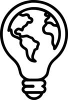 Floating Light Bulb with Earth vector