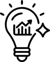 Floating light bulb and graph with Creative Marketing text vector