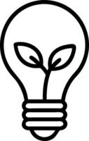 Floating Light Bulb with Plant Inside vector