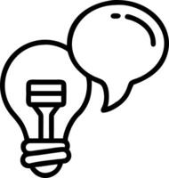 Floating Light Bulb with Speech Bubble vector
