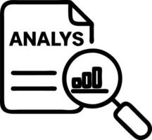 Floating magnifying glass and document with the word Analysis vector
