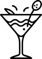 Floating martini glass with olive and splash forming a stylish wave with Classic Twist text vector