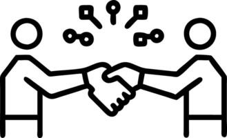 Floating politician handshake with data streams vector