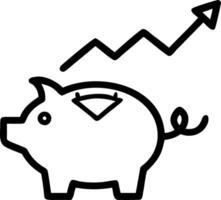 Floating piggy bank and arrow with Savings Growth text vector