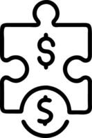 Floating puzzle piece and dollar sign with Financial Puzzle text vector