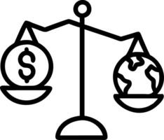 Floating Scale Balancing Earth and Dollar Sign vector