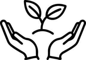 Floating Seedling Growing from Hands vector