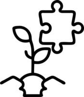 Floating Tree Growing from Puzzle Piece vector