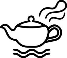 Floating teapot with steam forming a graceful wave with Soothing Sip text vector