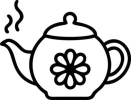 Floating tea kettle with steam forming a floral pattern with Blossom Bloom text vector