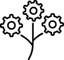 Floating Tree Intertwined with Gear vector