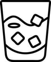 Floating whiskey glass with ice cubes forming a bold wave with Smooth Strong text vector