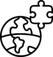 Floating white jigsaw globe vector