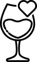 Floating wine glass with splashing liquid forming a heart with Love Wine text vector