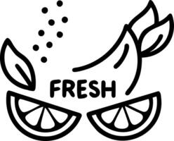Flying lemon slices with droplets forming a citrus wave with Fresh Zesty text vector
