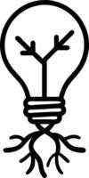 Flying Light Bulb with Roots vector