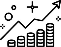 Fundraising graph emerging from digital coins vector