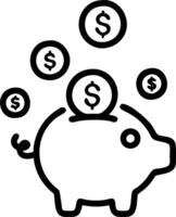 Fundraising coins falling into digital piggy bank vector