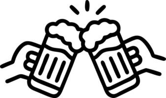 Friends toasting with beer mugs at a lively bar vector