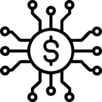 Futuristic Circuit Board with Dollar Sign vector
