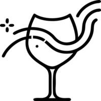 Futuristic abstract wave with glowing elements forming a wine glass silhouette vector