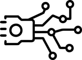 Futuristic network nodes with data streams on an isolated white background vector