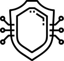 Futuristic shield border with glowing edges and copy space vector