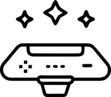 Gaming console with holographic controls and copy space vector