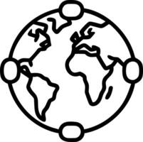 Globe with Red Ribbon Paths vector