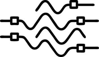 Glossy background with abstract waveforms and digital data vector