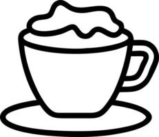 Glossy ceramic countertop with a cappuccino cup and intricate foam art vector