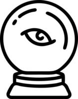 Glossy crystal ball with swirling poll data vector