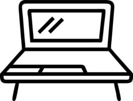 Glossy desk with an open laptop displaying a financial dashboard vector