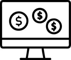 Glossy desktop monitor with holographic financial dashboards and currency symbols vector