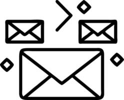 Glossy envelope with holographic email icons and marketing content vector