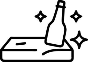 Glossy granite bar with a beer bottle casting subtle reflections vector