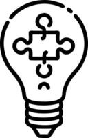 Glossy Light Bulb with Puzzle Pieces and Copy Space vector
