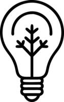 Glossy Light Bulb with Tree Inside and Copy Space vector