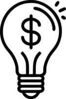 Glossy lightbulb with dollar filament vector