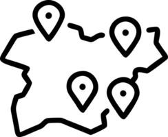 Glossy map with glowing hotspots vector