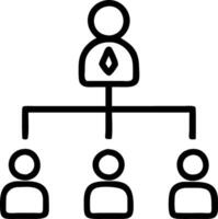 Glossy organizational chart with roles and responsibilities vector